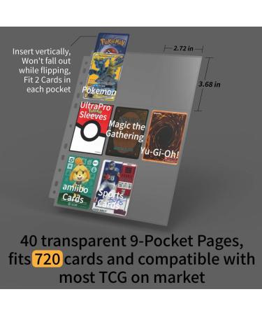 Rayvol Baseball Card Binder for Trading Cards  9 Pocket Card Binder Fit 720 Cards Includes 40 Pages  3 D-Ring Album for TCG Collection Storage - Buy Online on SooperMarket.com