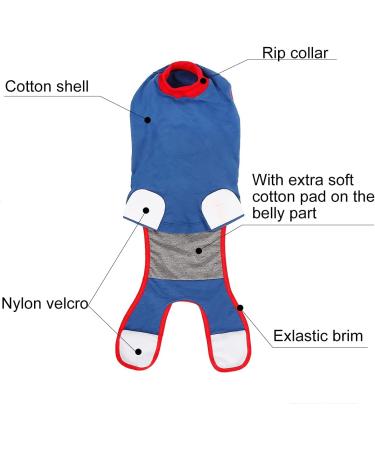 Emwel Dog Recovery Suit Recovery Shirt Abdominal Wound Protector for Large Dogs Puppy Medical Surgical Clothes blue L - Buy Online on SooperMarket.com