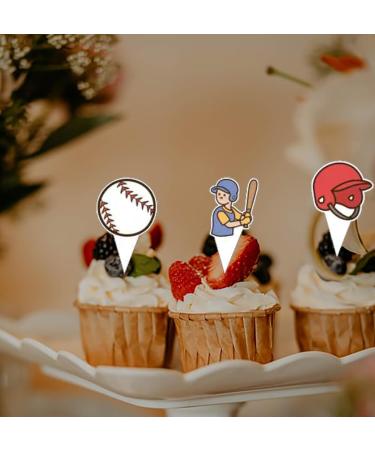 48Pcs Baseball Party Cupcake Toppers for Baseball Players Sports Birthday Party Decorations Baseball Sport Theme Baby Shower Kids Birthday Party Supplies - Buy Online on SooperMarket.com