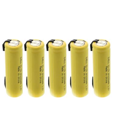 Exell Battery (5-PACK) 1.2V 1000mAh AA NiCD Rechargeable Batteries with Tabs Compatible with Telecoms UPS and Smart grid electric mopeds meters radios RC devices electric tools