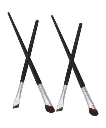 BELLIFFY 4 Pcs Angled Eyeliner Brush Eyeshadow Brush Angled Makeup Brush Small Concealer Brush Flat Concealer Brush Nose Contour Brush Brow Brush Under Eye Concealer Brush Cosmetic Brush
