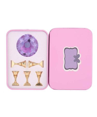 4 Colors Magnetic Nail Tips Stand Magnetic Nail Tips Practice Stand Crystal Alloy Holder Nail Art Display Stand(Purple)