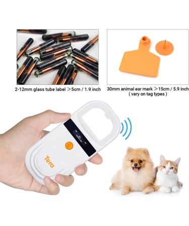 Tera Pet Microchip Reader Scanner RFID w/ OLED Display - Rechargeable & Portable - Supports EMID FDX-B - For Dog, Cat, Pig - Orange - Buy Online on SooperMarket.com