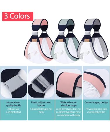 HINATAA Breathable Baby Sling | Adjustable Baby Carrier Wrap with Quick Dry Thick Shoulder Straps | Suitable for 0-36 Months Baby | Pink B - Buy Online on SooperMarket.com
