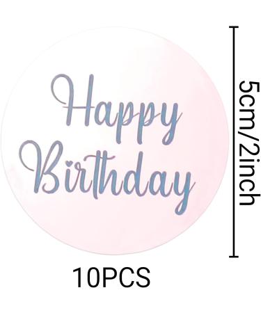 Cupcake Toppers 10 Pieces Acrylic Happy Birthday Cake Toppers Round Cake Decorations for Birthday Party Rose Gold - Buy Online on SooperMarket.com