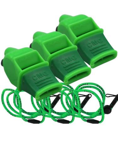 Fox 40 Sonik Blast CMG w/Breakaway Lanyard 3 Pack Neon Green