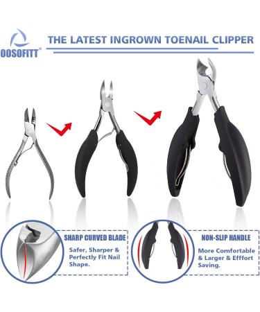 Ingrown Toenail Clippers Kit for Seniors/Adults by OOSOFITT - Wide Jaw Opening Nail Clipper for Thick Nails - Pedicure Tool for Ingrown/Thick Nails - Buy Online on SooperMarket.com