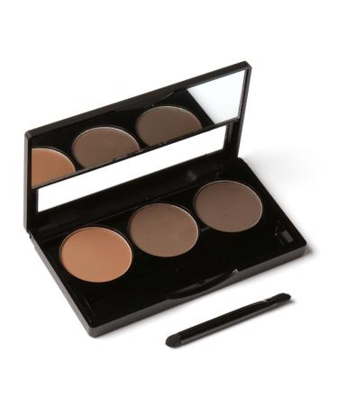 Brauen powder all -day long -lasting waterproof 3 colors eyebrow powder with brush natural eyebrow make -up palette simple distance (1) #1