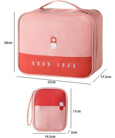 Large Capacity Waterproof Medication Bag - 2 Pack for Home Office & Travel - Pink Medical Emergency Storage - Buy Online on SooperMarket.com