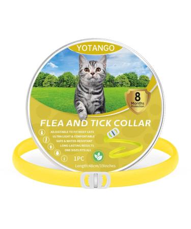YOTANGO Cat Collar Repellent 1 Pack Cat Collar-Built-in Pant-Based Formula Strong Repellency Slow Release Pleasant Aroma Waterproof (Yellow)