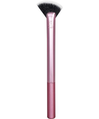 Real Techniques Sheer Radiance Fan Makeup Brush - Cruelty Free Highlighter Tool with Face Glow Benefits | Aluminum Ferrules, Pink - 1 Count - Buy Online on SooperMarket.com