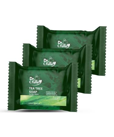 FARMASi Dr. C. Tuna Tea Tree Soap Soothes Dry Itchy Cracked Irritated Skin Powerful Skin Protection Hydrating and Replenishing Skin Care Face & Body Soap Pack of 3 (12.3 oz) 12.3 Ounce