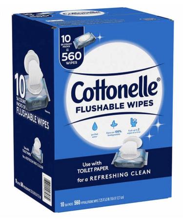 Cottonelle Fresh Care Flushable Cleansing Cloth, 560 Count