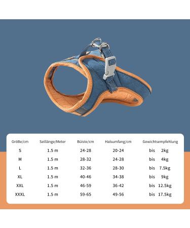 Fueegue Escape Proof Cat Harness & Leash - Adjustable Soft Blue-Orange for Cats & Dogs (XXXL) - Buy Online on SooperMarket.com