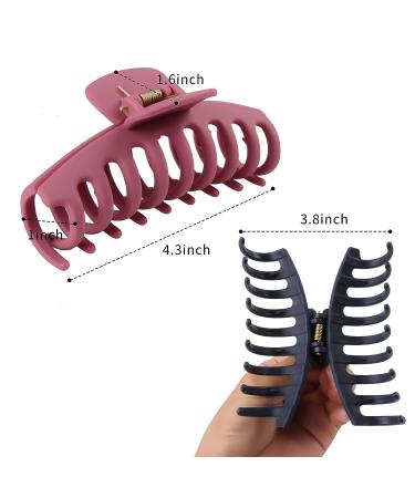SYGY 6PCS Large Hair Claw Clips for Women - Nonslip Matte Strong Hold Banana Clips for Thick/Thin Hair - Fashion Jumbo Jaw Clips in 6 Colors - Buy Online on SooperMarket.com