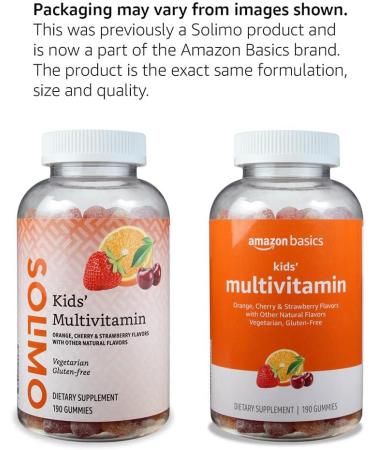 Solimo Kids' Multivitamin Gummies - 190 Count | Amazon Brand - Buy Online on SooperMarket.com