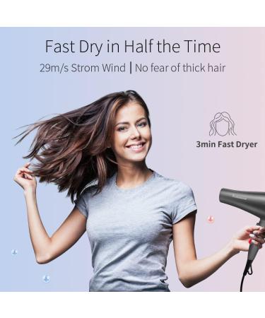 Faszin Ionic Hair Dryer - 2400W Professional Blow Dryer with Triple-L Plus Heat Technology & 4 Styling Accessories - Gray - Buy Online on SooperMarket.com
