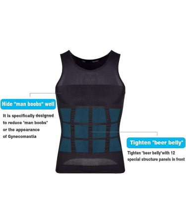 KOCLES Men's Compression Tank Top Body Shaper Vest - Abs Slimming Gym Shirt (Black, Medium) - Buy Online on SooperMarket.com