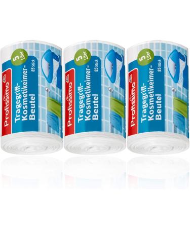 Profissimo Cosmetic Waste Bags with Handle - 5L Pack of 3 Recyclable PE | Eco-Friendly Disposal Solutions - Buy Online on SooperMarket.com