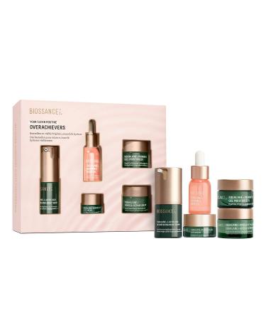 Biossance Overachievers Set: Squalane + Lactic Acid Night Serum Bundle for Hydration, Exfoliation, and Smoothing Fine Lines - Includes Travel Size Best Sellers (5 items) - Buy Online on SooperMarket.com