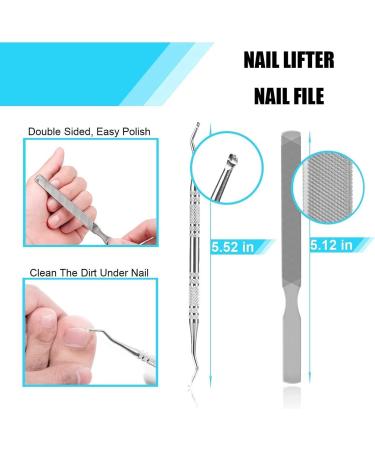 OosoFitt 7Pcs Stainless Steel Ingrown Toenail Clippers Set - Professional Toe Nail Nippers for Surgery Grade Manicure Pedicure - Silver - Buy Online on SooperMarket.com