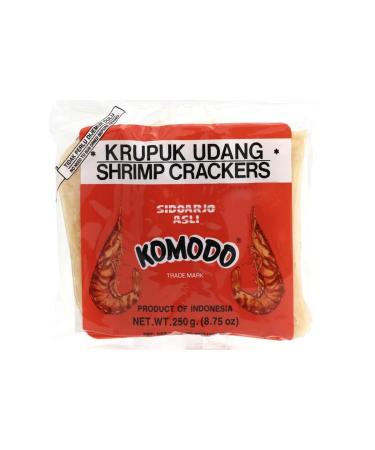 Komodo Krupuk Udang (Shrimp Crackers Large Disks Not Yet Fried) - Komodo Kroepoek Ongebakken Grote Schijven 8 Oz -227gm (Pack of 1)