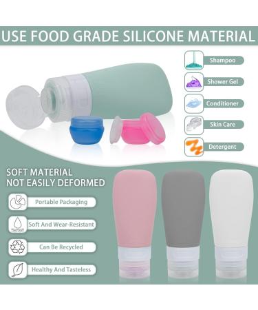 8-Piece Silicone Travel Bottles Set - Leak-Proof Reusable Containers with Transparent Bag for Shampoo Cream and Body Care (60ml) - Buy Online on SooperMarket.com