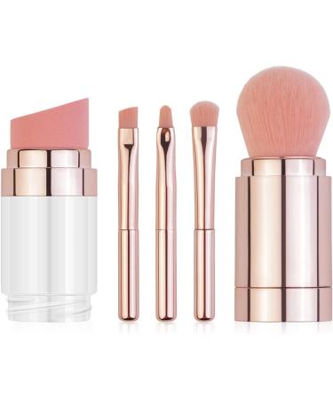 Verdant Touch Cosmetic Brush 5-in-1 Makeup Brush Set Portable Foundation Loose Powder Eyeshadow Eyebrow Lip Cosmetic Brush Rose Gold Electroplated - Buy Online on SooperMarket.com