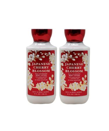Bath and Body Works 2 Pack Japanese Cherry Blossom Super Smooth Body Lotion 8 Oz Cherry 8 Fl Oz (Pack of 2)