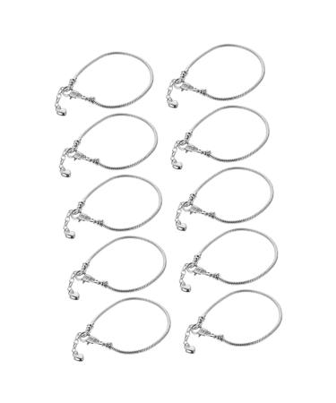KICHOUSE 10pcs Bracelet Chain girl bracelets Simple Bracelets girls crafts jewelry for girls slider bracelets for Silver 20.00X0.20X0.20CM