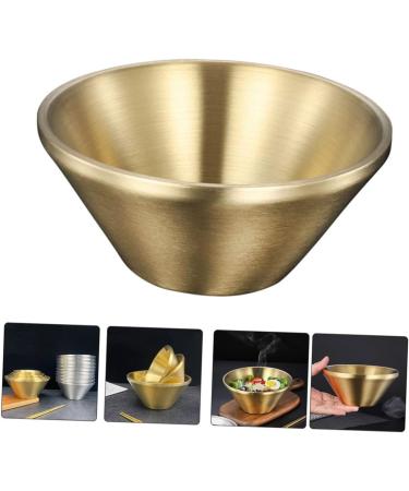 Zerodeko 4pcs Double Layer Insulation Bowl Camping Bowls Noodle Bowl Decorative Soup Bowl Dishes Reusable Ice Cream Bowls Korean Soup Noodles Stainless Steel Bowl Toddler Anti-Scald Pasta 12X12X5.8CMx4pcs Goldenx4pcs - Buy Online on SooperMarket.com