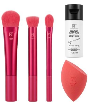 Real Techniques Sparkle + Sleigh Makeup Brush & Sponge Kit - 5 Piece Holiday Gift Set for Flawless Finish | International Shipping - Buy Online on SooperMarket.com