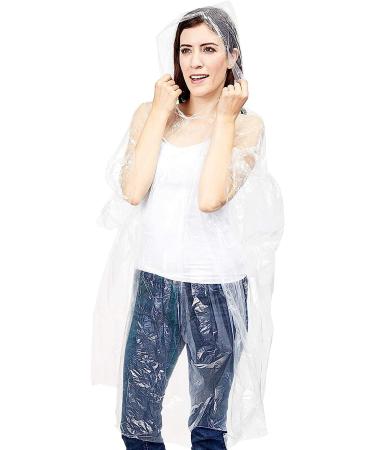 Juvale 20-Pack Disposable Clear Rain Ponchos for Adults - Individually Wrapped Emergency Raincoats in Red, Yellow, Blue, Clear, Green - Buy Online on SooperMarket.com