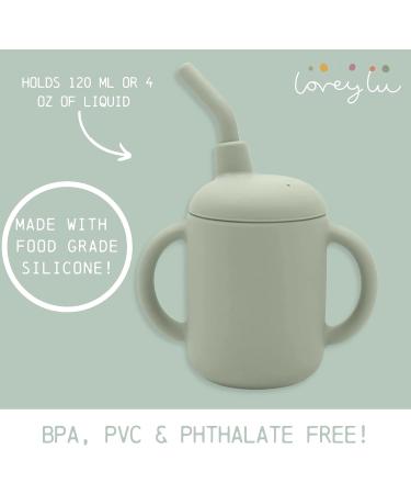 LoveyLu Silicone Sippy Cup - Toddler Cup with Straw & Handles | 100% Safe Food Grade Silicone | Microwave, Dishwasher, Freezer Safe (Sage) - Buy Online on SooperMarket.com