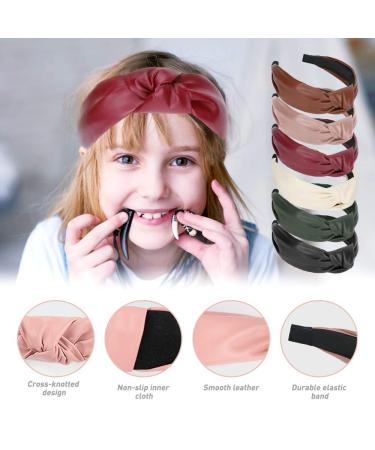 6 PCS Welltop Wide PU Leather Knotted Headbands for Women - Fashionable Non-Slip Hair Accessories for Girls - Buy Online on SooperMarket.com