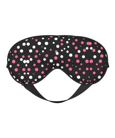 SSIMOO Black Polka Dots Soft Sleep Eye Mask Female Breathable Eye Patch Perfect for Travel and Relaxation