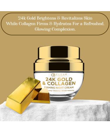 24K Gold & Collagen Night Face Moisturizer - Anti-Aging Lifting & Firming Cream for All Skin Types | Korean Skin Care Reduces Age Spots & Fine Lines Cruelty-Free - Buy Online on SooperMarket.com