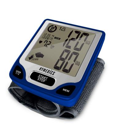 Homedics Blood Pressure Monitor, Automated Wrist Blood Pressure Machine with Easy One-Touch Operations. BP Monitor Stores up to 120 Readings (60 Readings per 2 Users). Cuff and Storage Case Included
