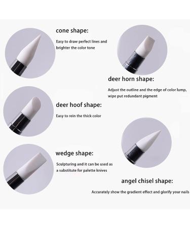 Rosavida 5Pcs Nail Art Sculpture Pen Double Ended Tool for Manicure - Silicone with Acrylic Rhinestone Handle - Buy Online on SooperMarket.com