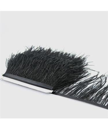 FQTANJU 2 Yards Black Ostrich Feather Fringe Trim Ribbon for Sewing, Crafts, and Clothing DIY - Buy Online on SooperMarket.com