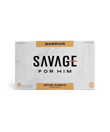 Laundry Dryer Sheets - No Plastic Jug Compact & Travel-Friendly Warrior Scent - 40 Sheets