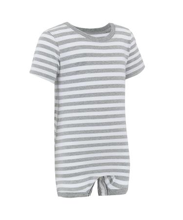 Special Needs Clothing Popper Vest Short Sleeve Bodysuit with Crouch Snap Button Adaptive Clothing For Children with Special Needs Supersoft Cotton Elastane Fabric By Kaycey 11-12 Years Grey/White