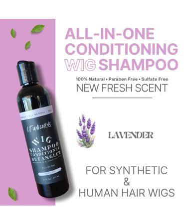 All Natural Wig Shampoo for Human & Synthetic Wigs | Vegan Lavender Scent | Cleans Conditions Detangles | Made in USA - Buy Online on SooperMarket.com