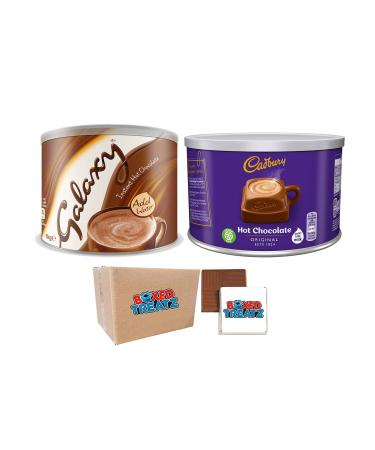 Hot Chocolate Bundle - Cadbury Drinking Chocolate Tin 1kg + Galaxy Instant Hot Chocolate Tin 1kg (2kg) Perfect for Those Warm & Cozy Moments Boxed Treatz