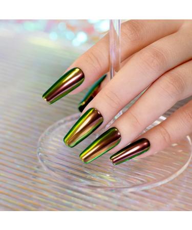 RARJSM Chrome Nail Powder | Liquid Magic Aurora Metallic Chameleon | Iridescent Glitter for Gel Polish | No Curing Required | 5ML 0.17FLOZ - Buy Online on SooperMarket.com