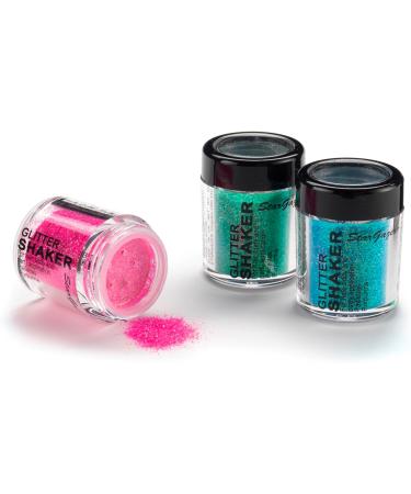 Stargazer UV Glitter Shaker Yellow. Cosmetic glitter powder for use on the eyes lips face body hair and nails. UV Yellow - Buy Online on SooperMarket.com