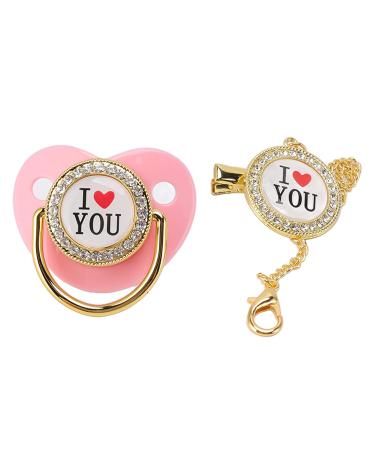Bling Dummy Pacifier Set | Exquisite & Attractive Gifts | Healthy Design for Newborns | Prevents Loss | Perfect for Parties - Buy Online on SooperMarket.com