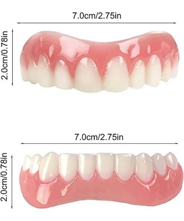 2 Pairs Dentures - Elastic and Comfortable Fake Teeth for Missing Teeth - Buy Online on SooperMarket.com