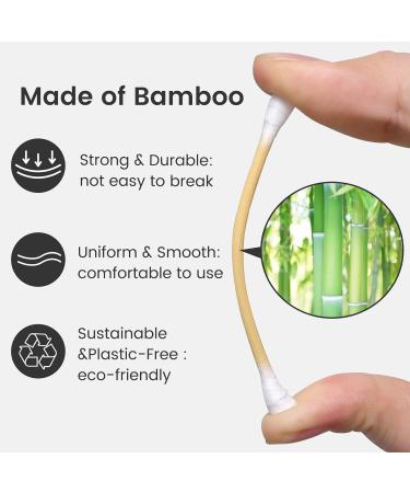Bamboo Cotton Swabs 800 Count - Biodegradable Organic Double Round Tips - 3 inch for Ears Makeup Pets - Eco-Friendly Household Cleaning - Buy Online on SooperMarket.com
