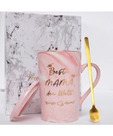 Shop Bokalaka Pink Ceramic Coffee Cup for Mom - Perfect Mother's Day Gift | 400ml with Lid Spoon & Gift Box - Best Mom in the World! - Buy Online on SooperMarket.com